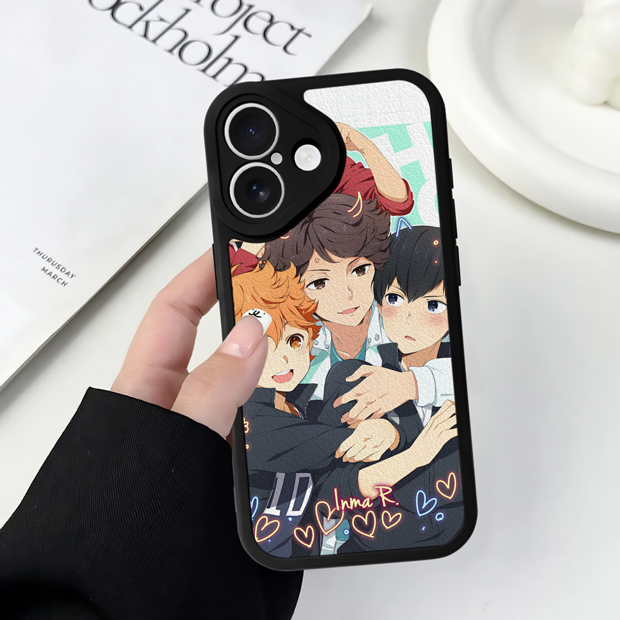 （画像用） ハイキュー!! Haikyu!! 【iPhone 16シリーズ対応】シリコンスマホケース（レザー調） 材質：シリコン